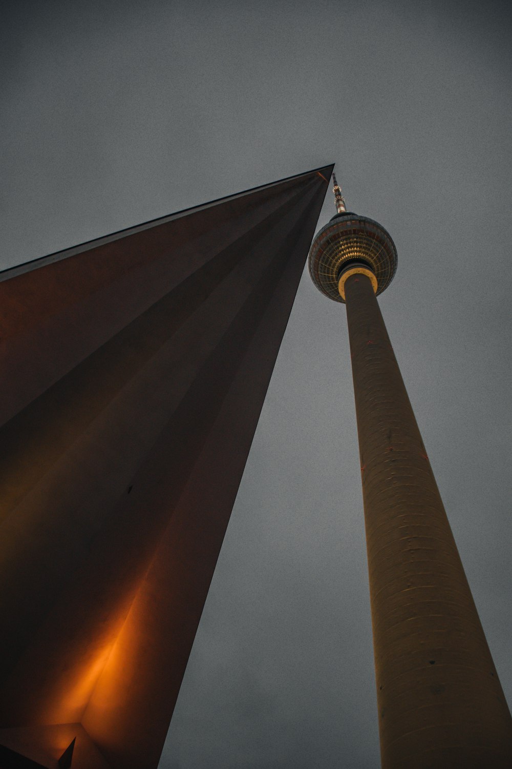 a tall tower with a light at the top