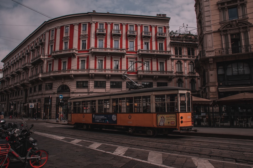 a trolley on a street