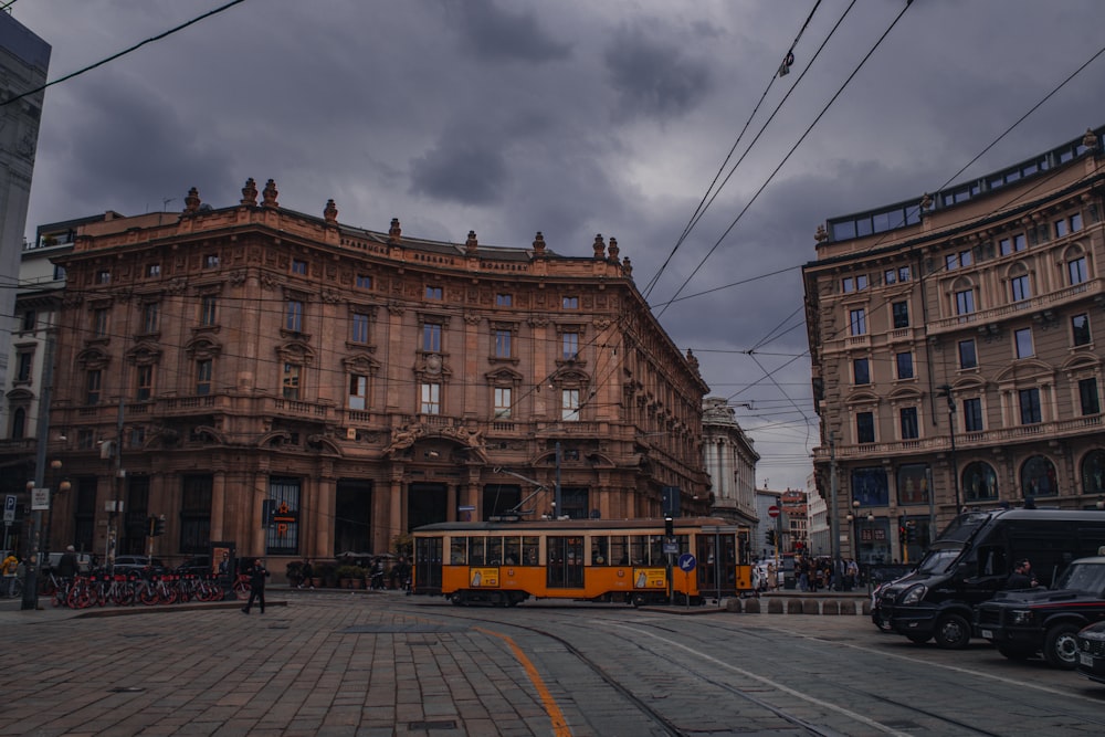 a train on a street