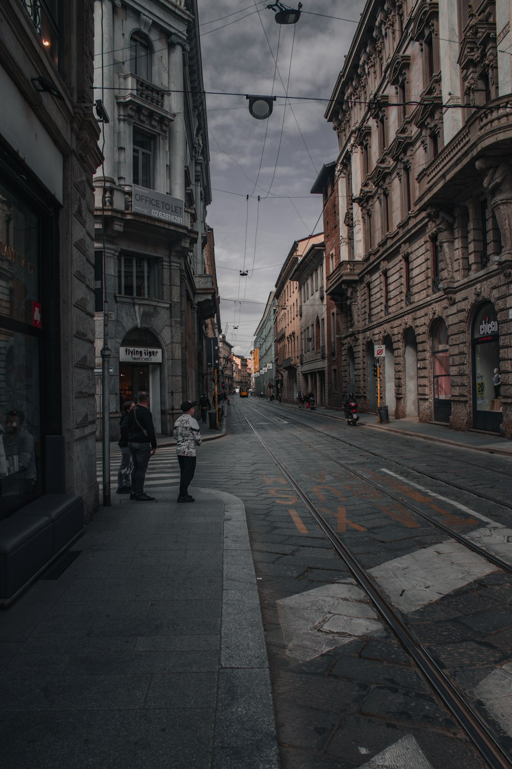 people walking on a street