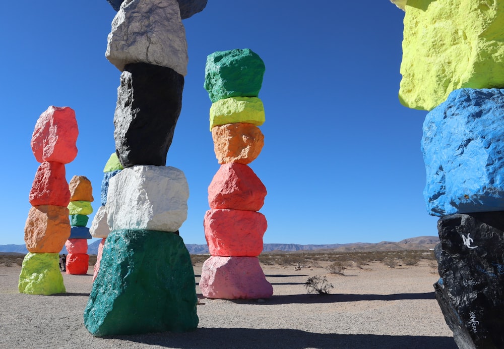 a group of ice sculptures