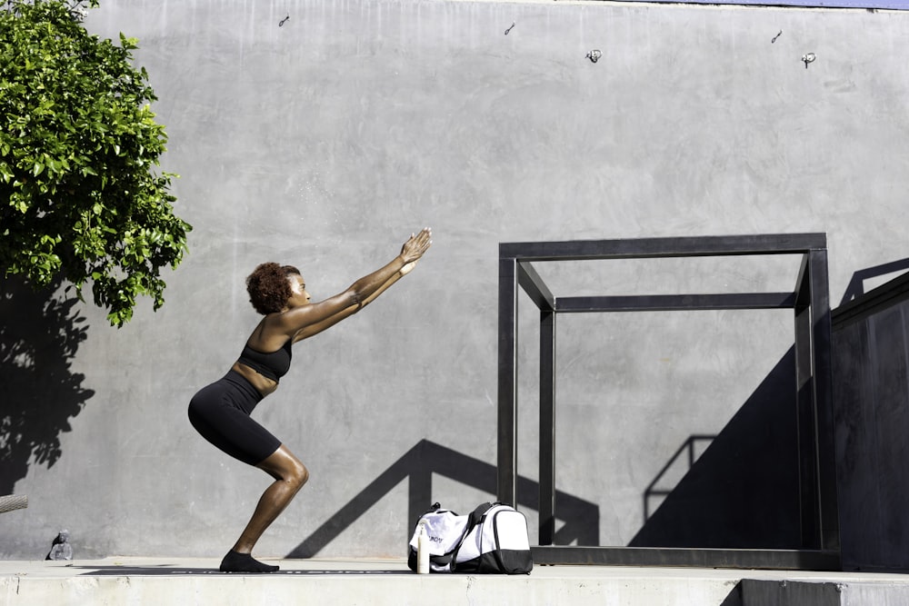 a person doing a back bend