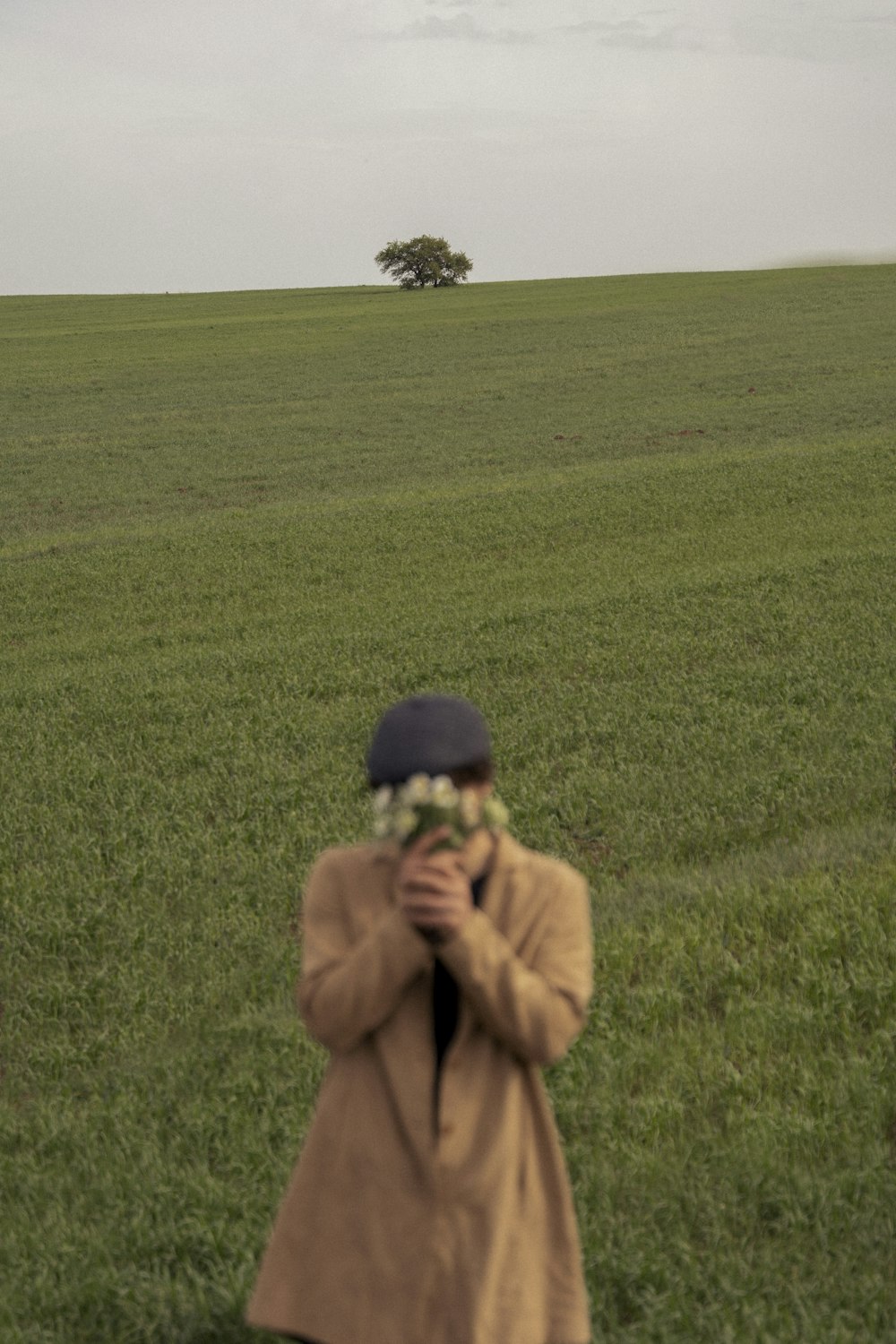 a person in a field