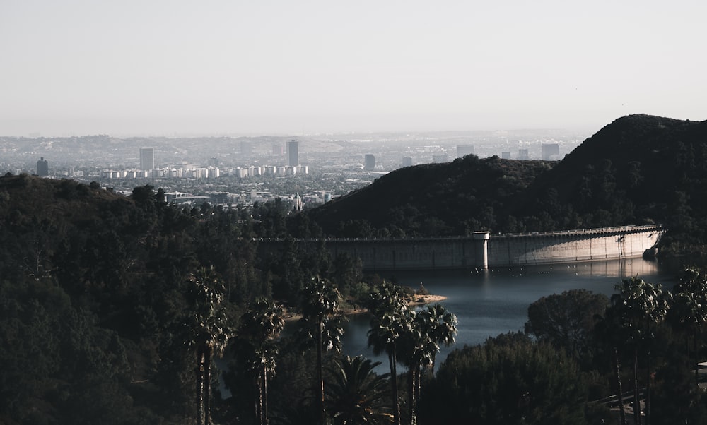 a bridge over a river