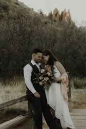 a man and woman posing for a picture