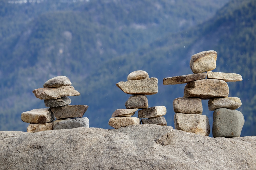 a group of stacked stones