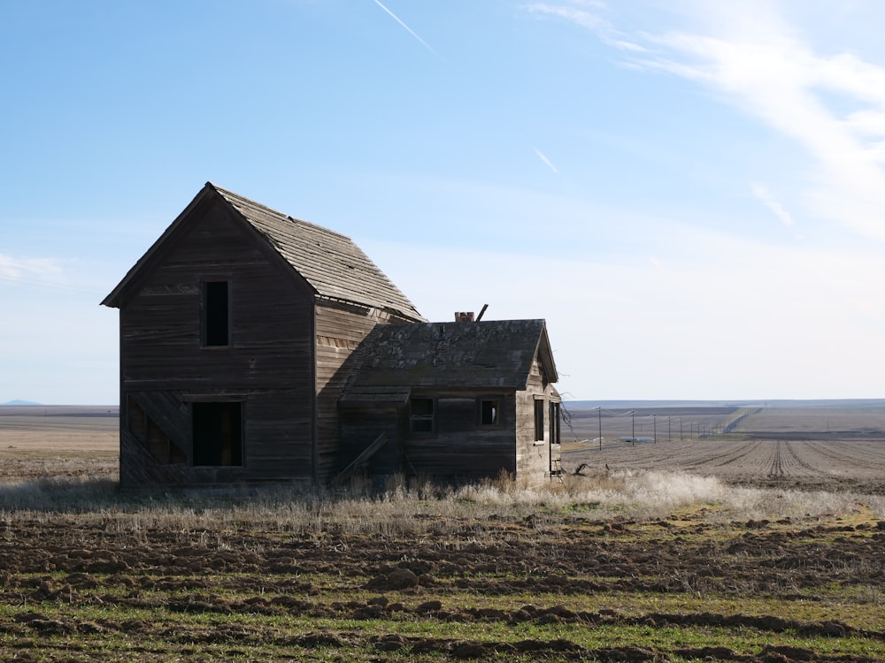 a building in a field