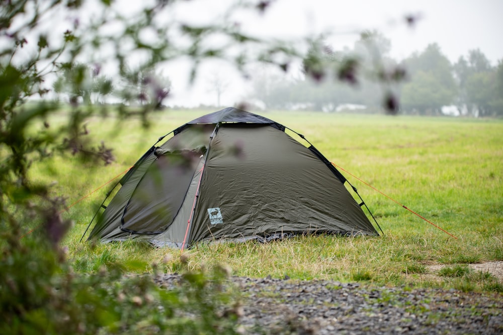 a tent in a field