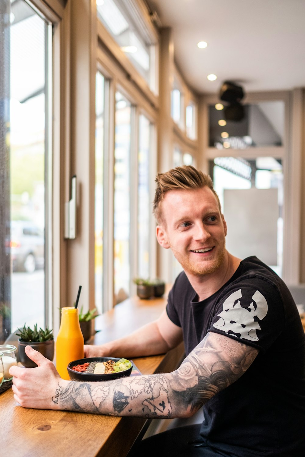 a person sitting at a table