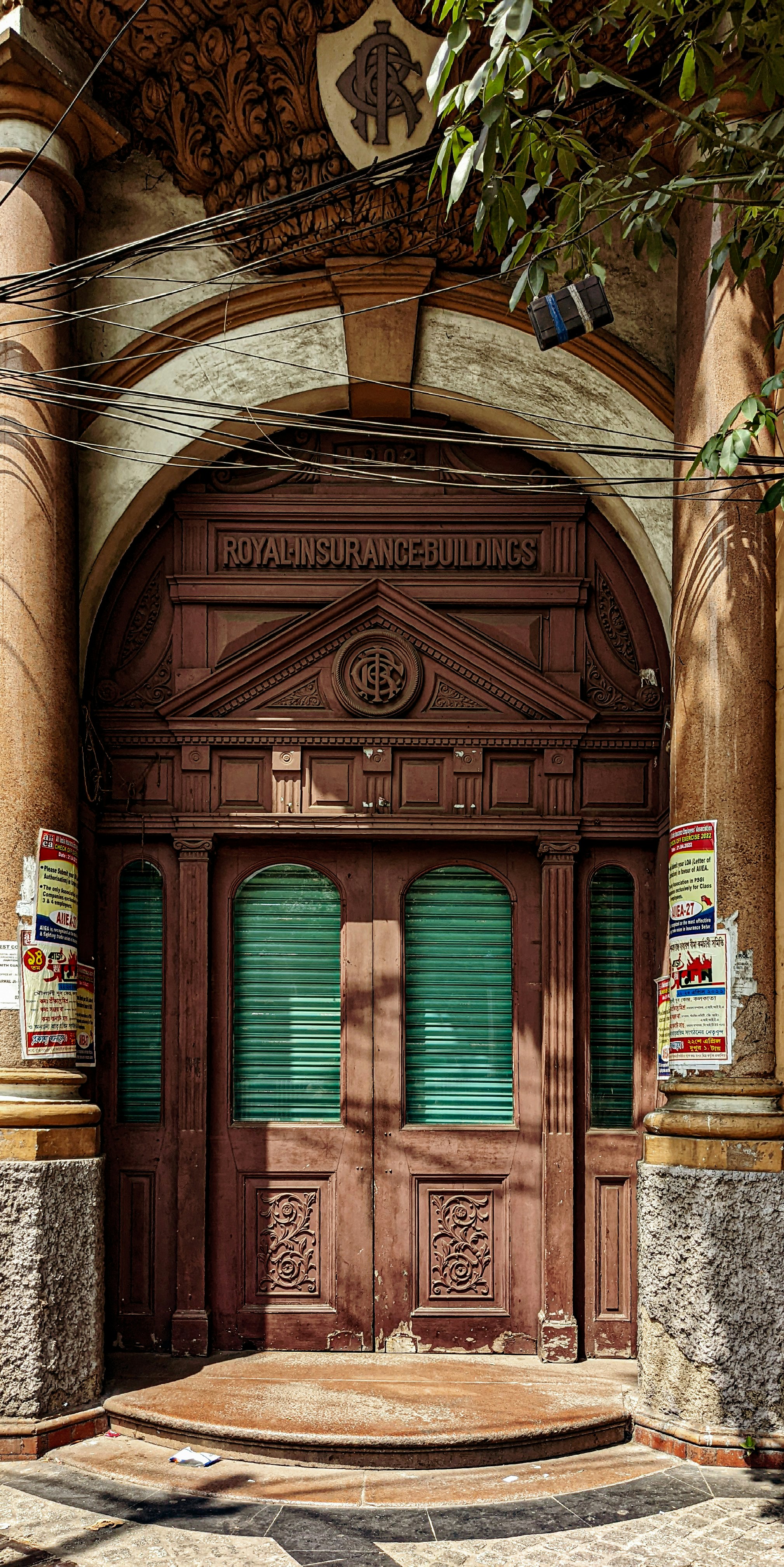 a building with a sign over the door