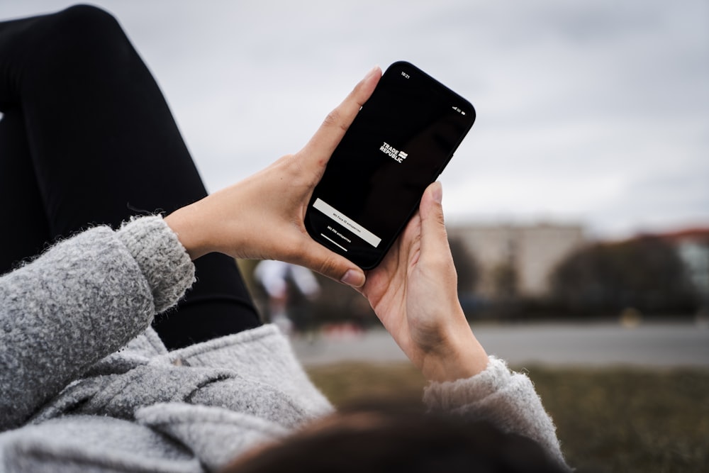 a person holding a phone