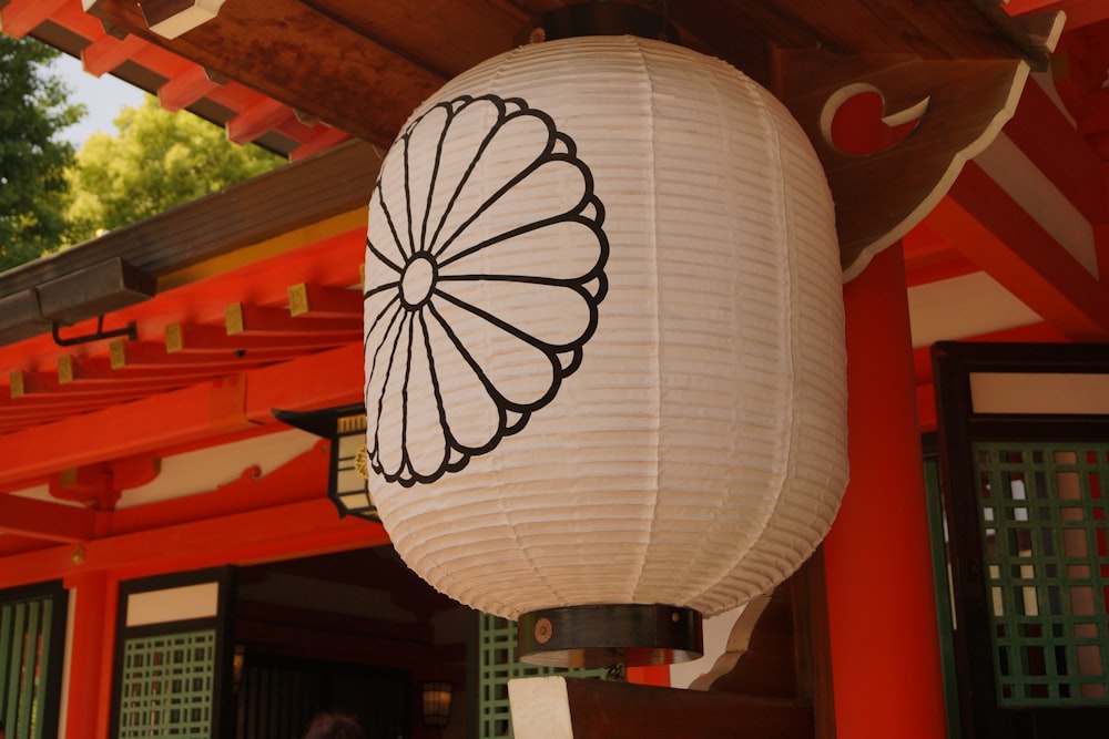 a large white and black balloon