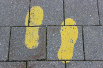 a yellow line on a road