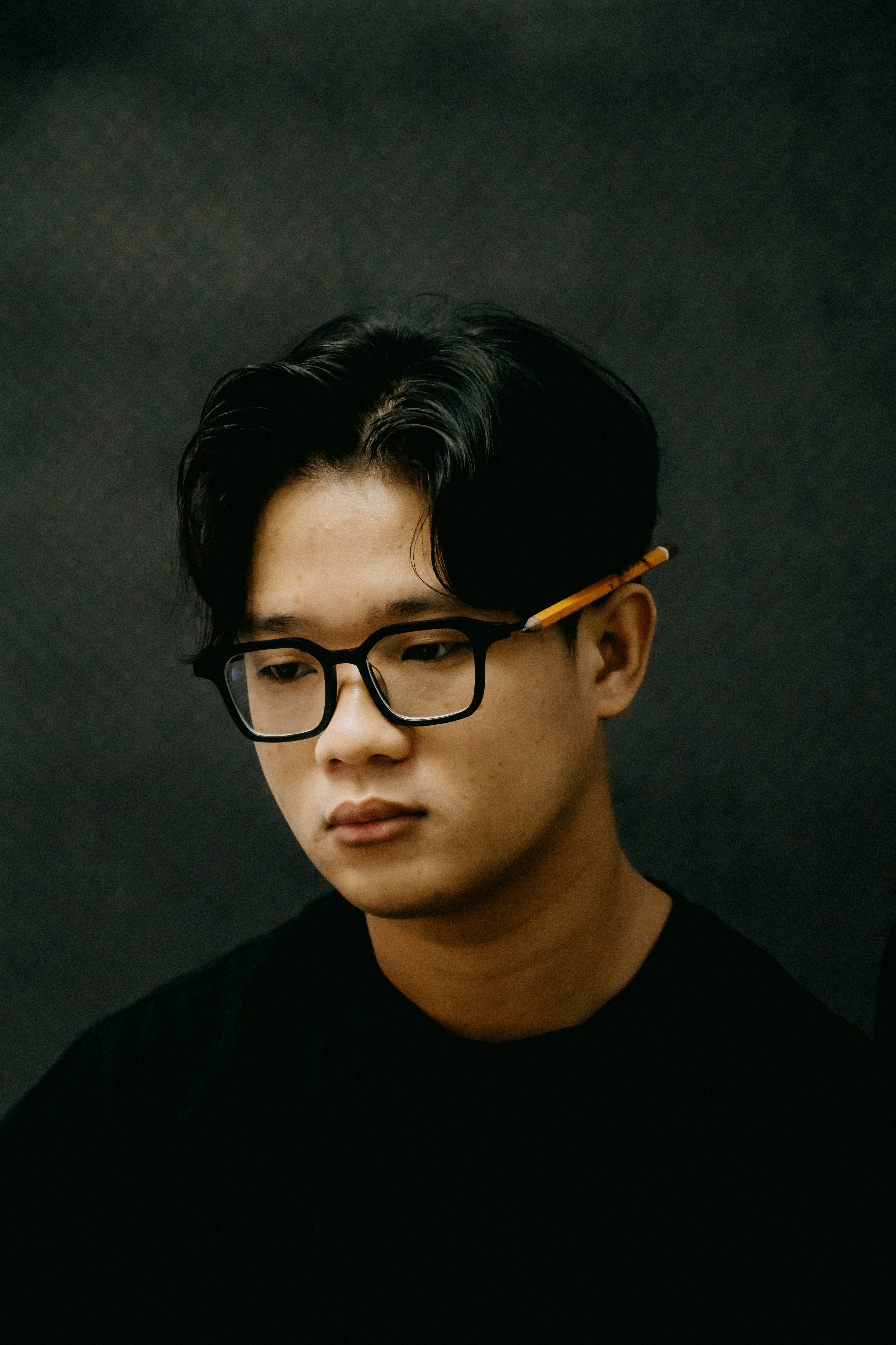 a man wearing glasses