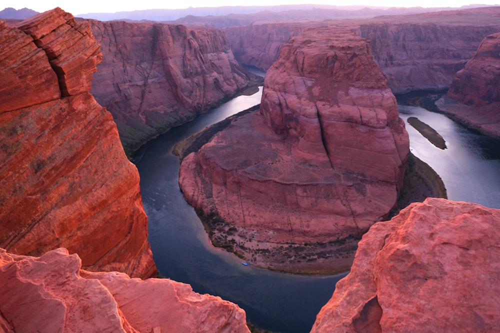 a canyon with a mountain in the background