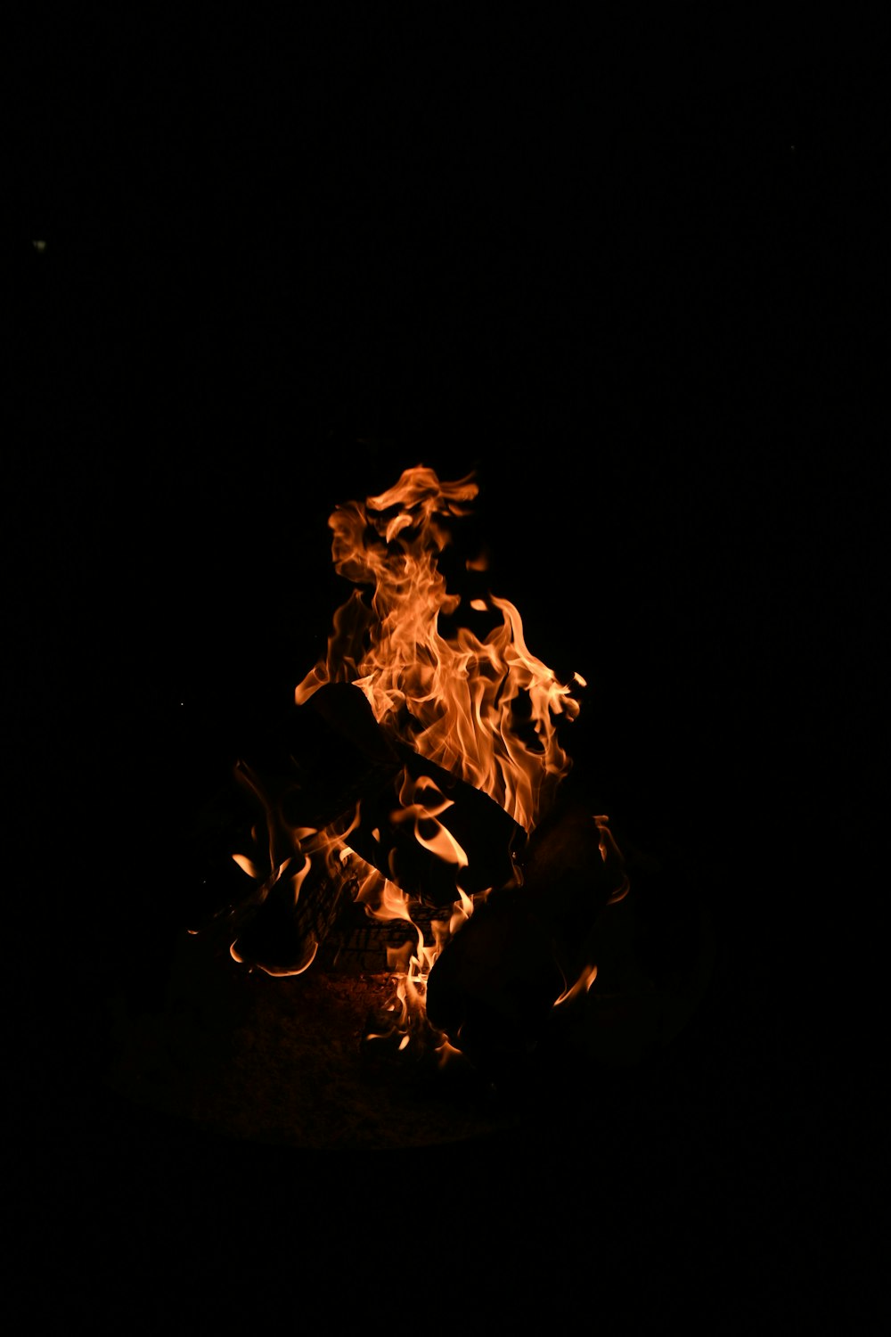 a fire in the dark