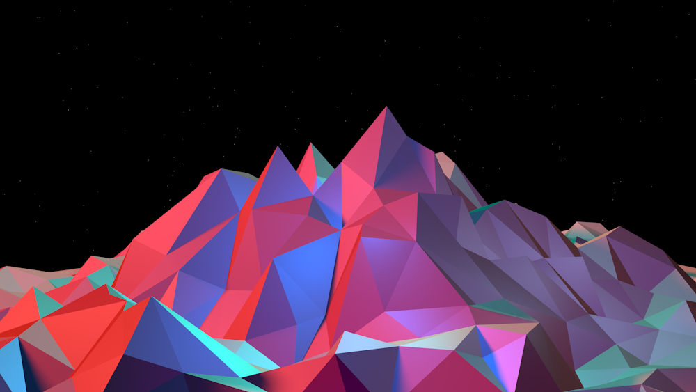 a group of colorful triangles