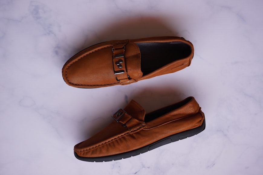 brown suede loafer
