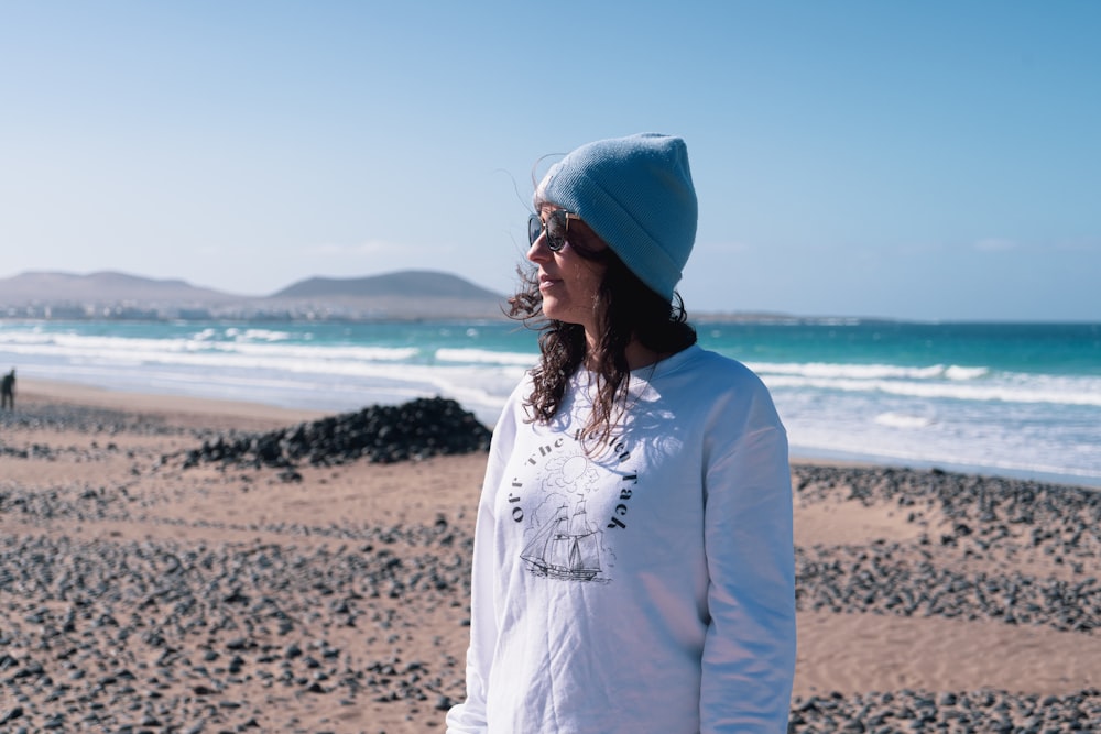 a person standing on a beach