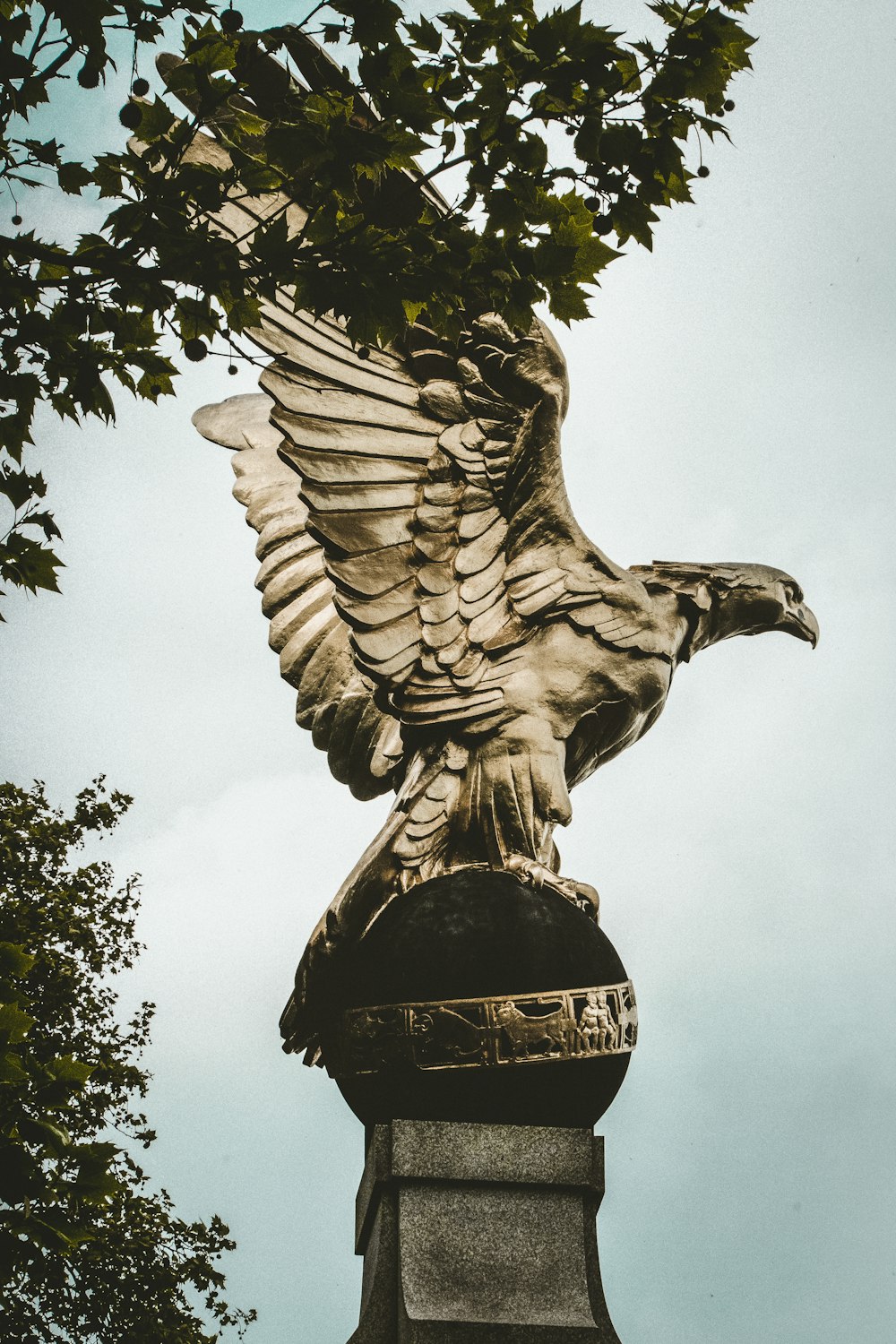 a statue of a bird
