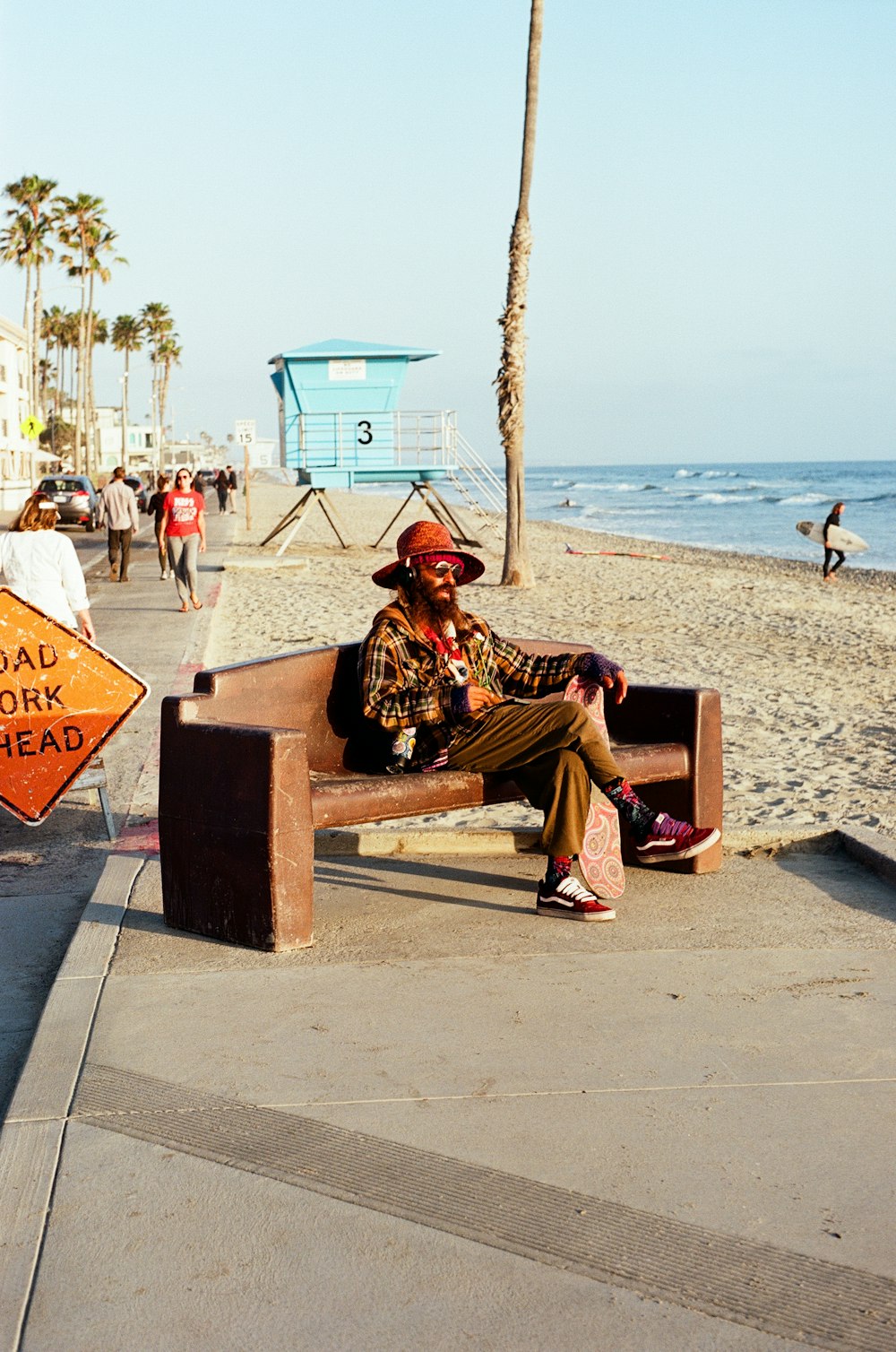 a person sitting on a bench