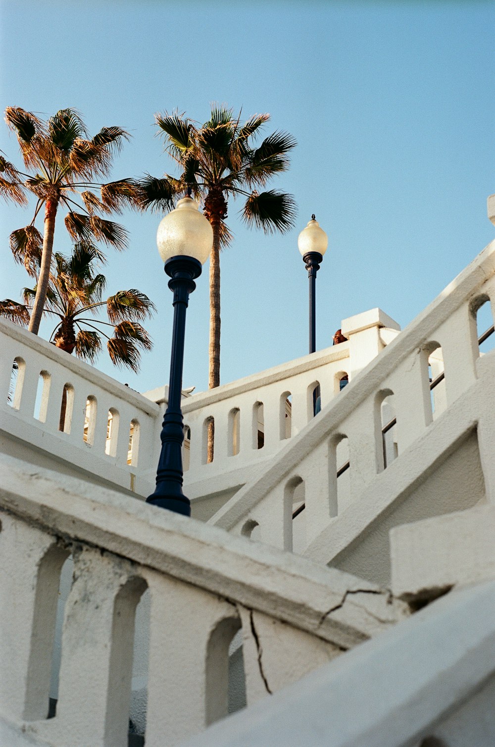 a lamp post on a building