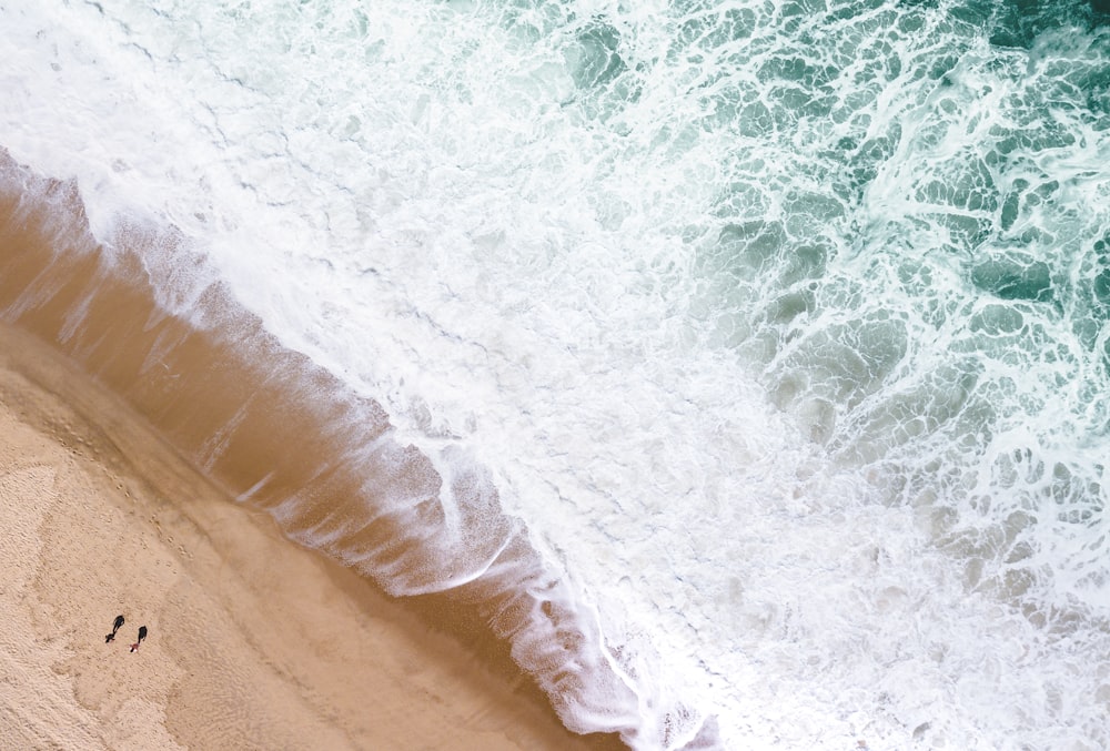 waves crashing on a beach