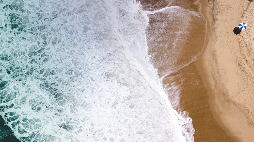 a beach with waves