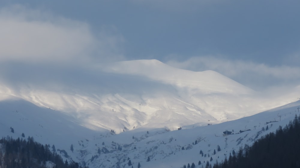 a snowy mountain range