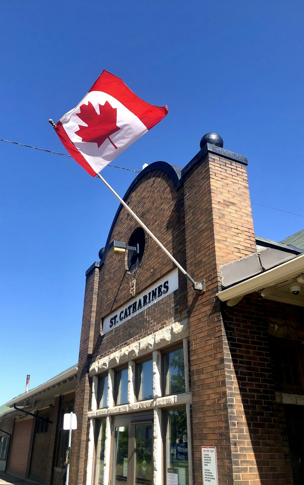 a flag on a pole