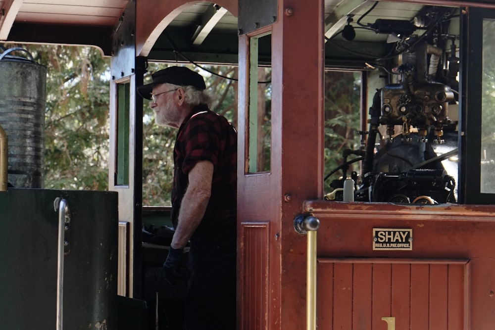 a man operating a machine