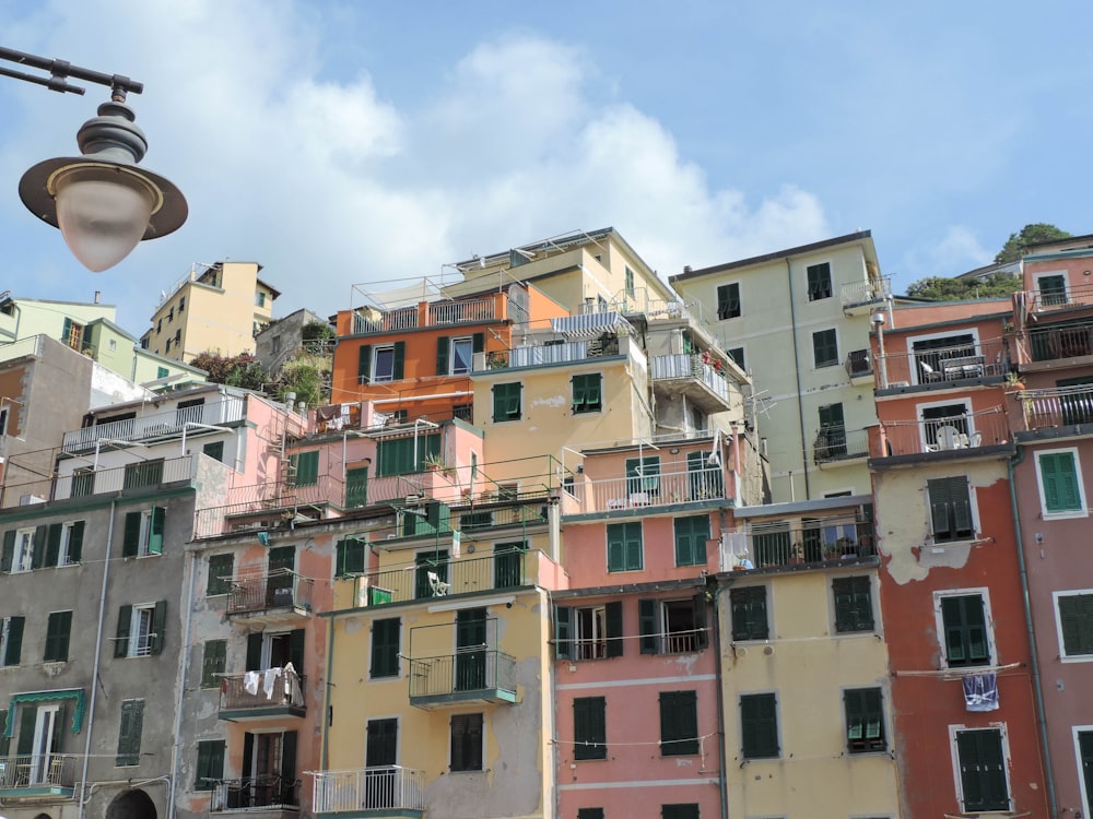 a group of colorful buildings