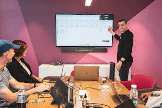 a person giving a presentation