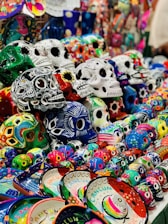 a group of colorfully decorated eggs