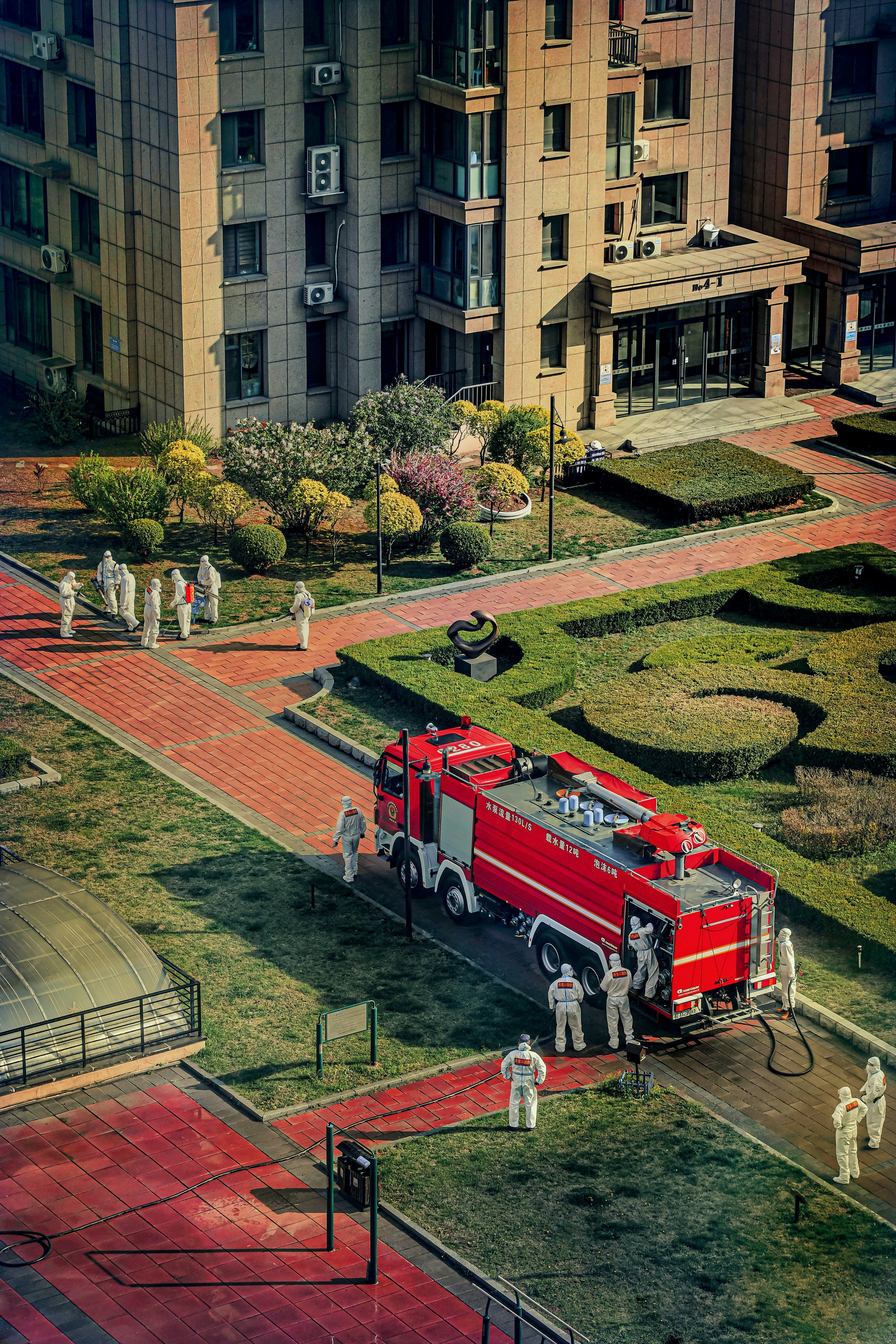 a firetruck on a street