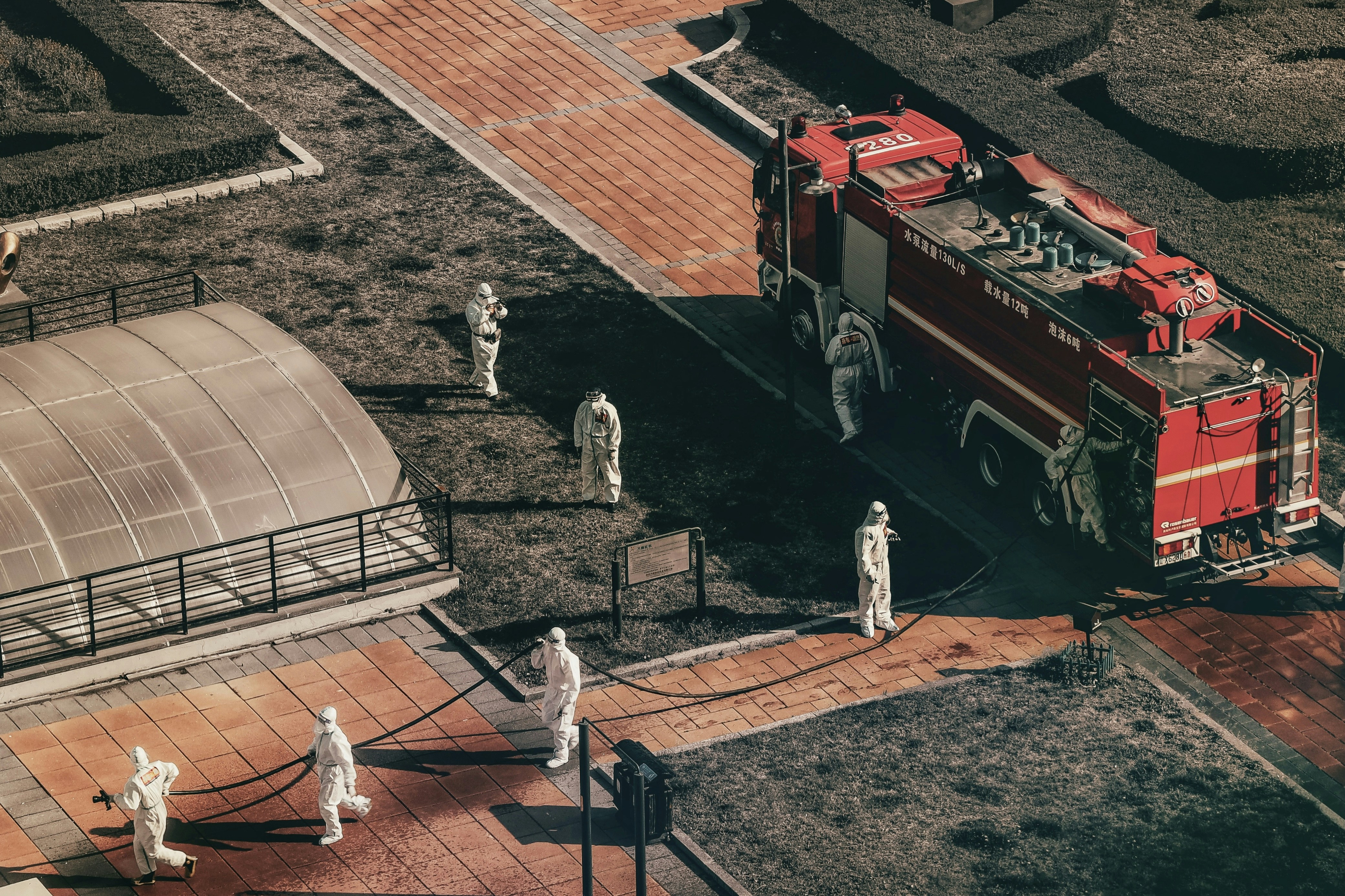 a group of people in a stadium