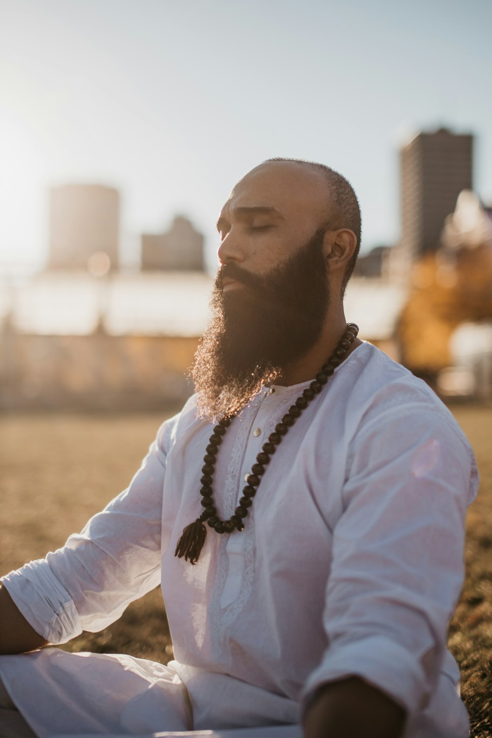 a woman with a beard