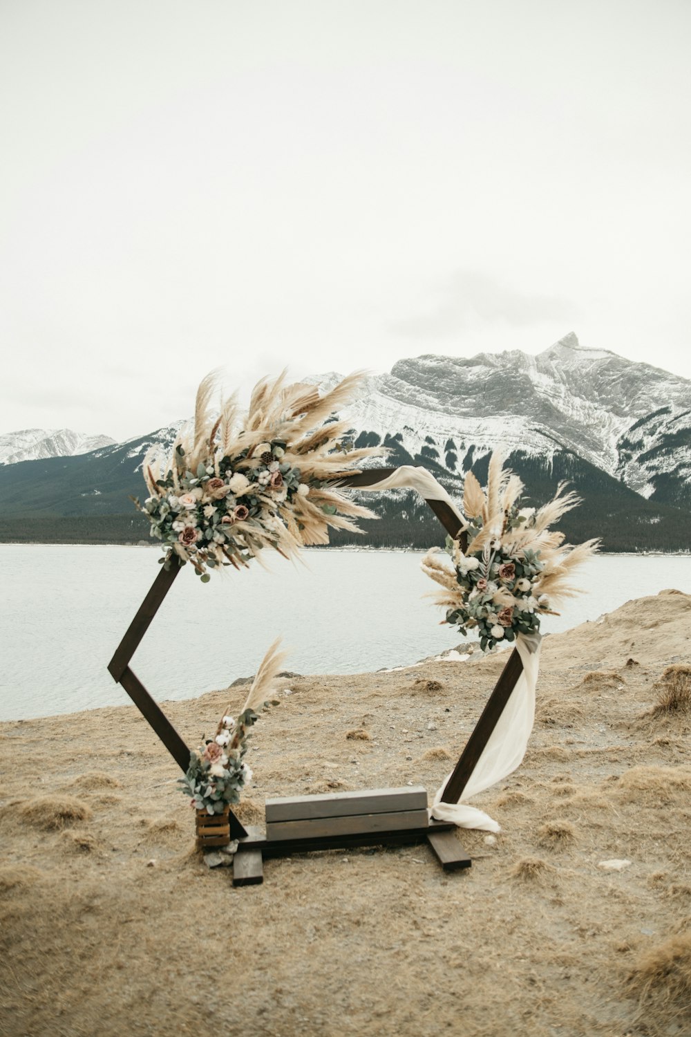 a bench with flowers on it