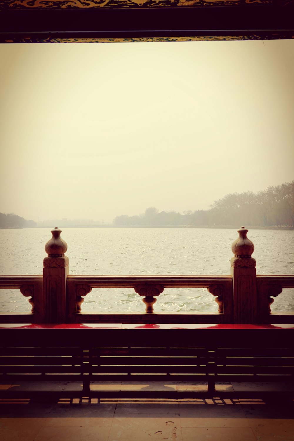 a bench overlooking a lake