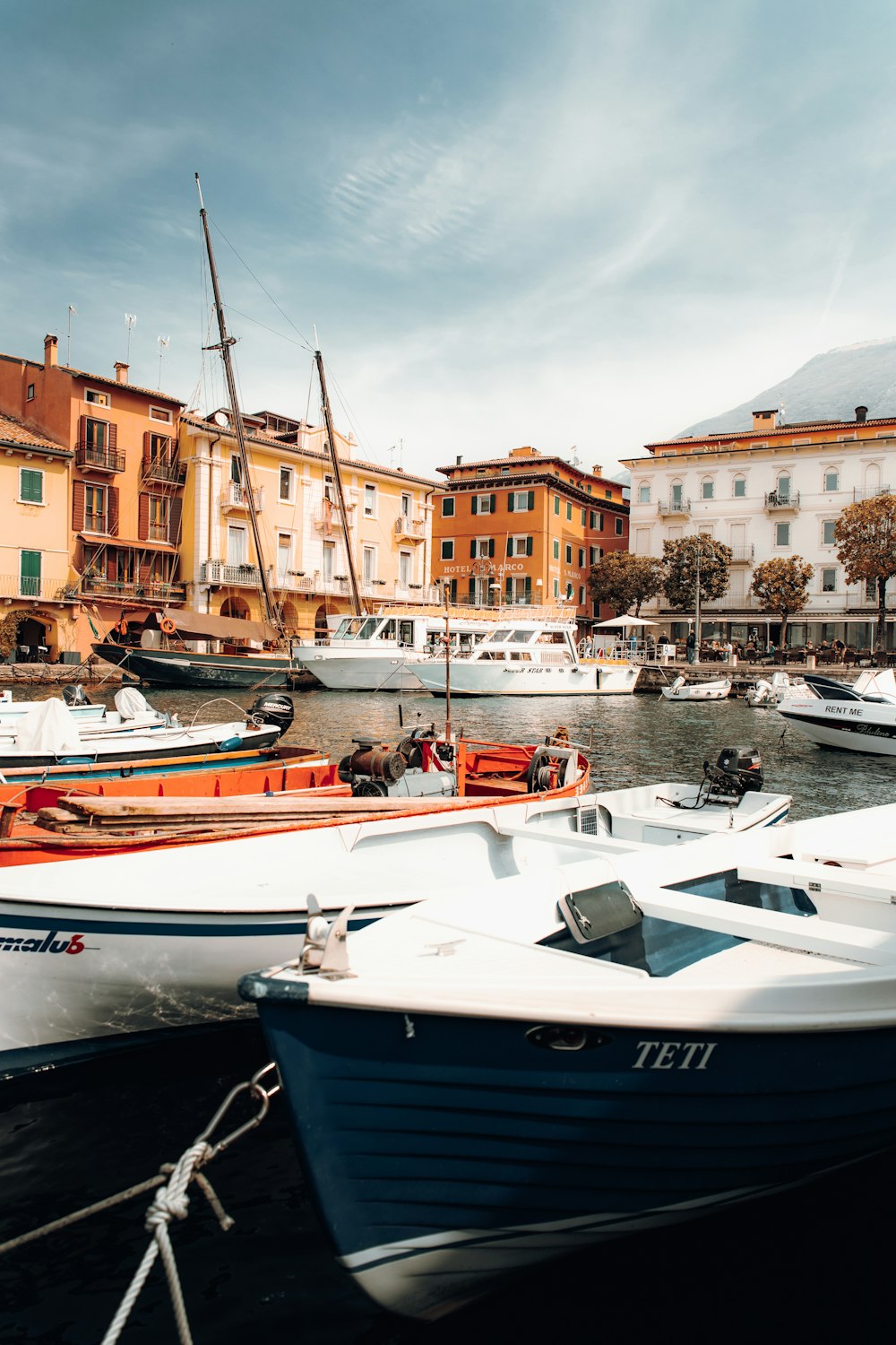 boats docked in a harbor