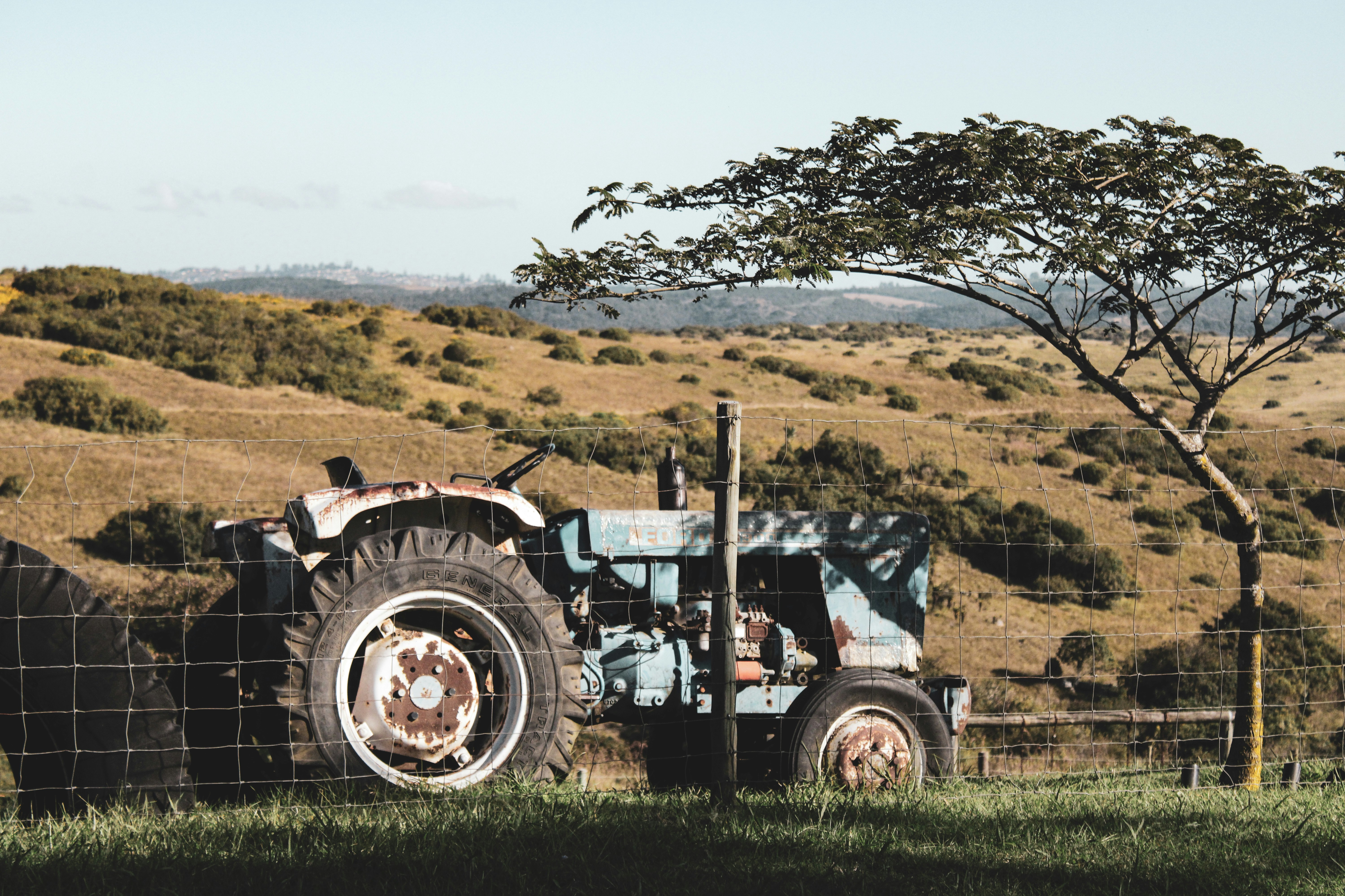 a tractor in a field