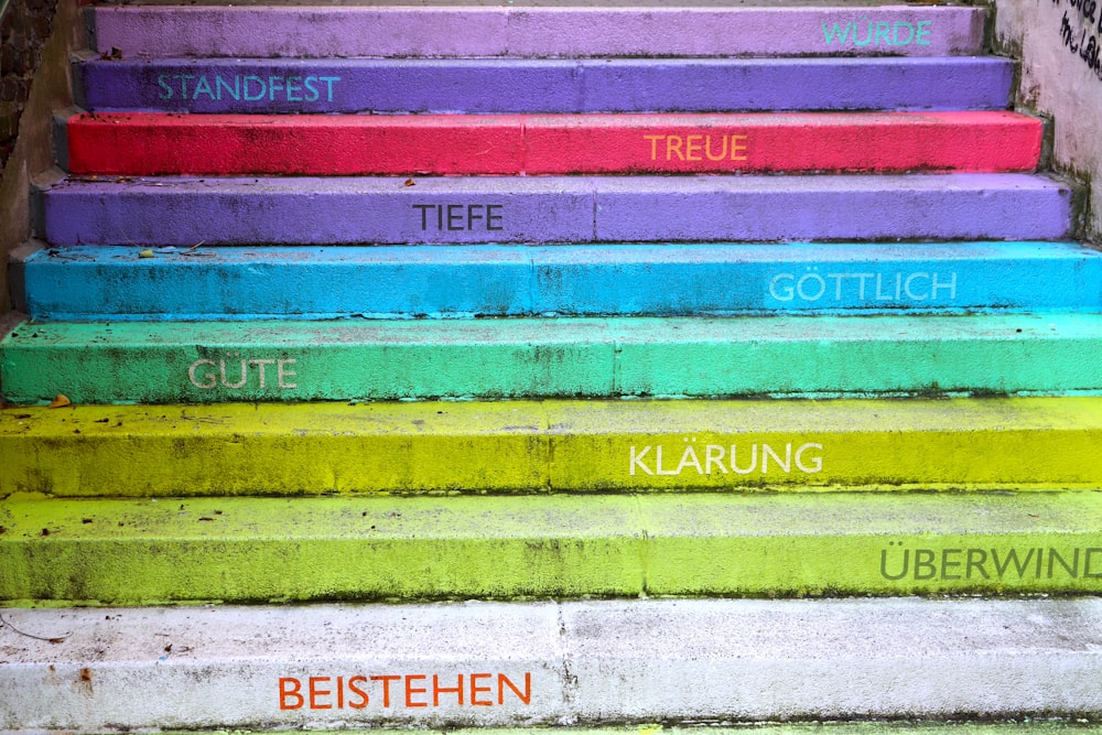 a set of colorful stairs