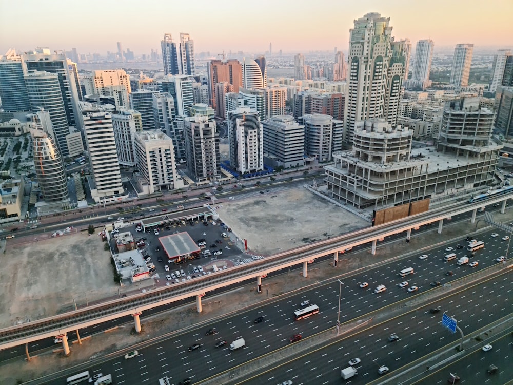 a city with many tall buildings