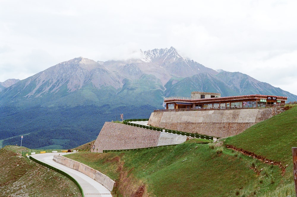 a building on a hill