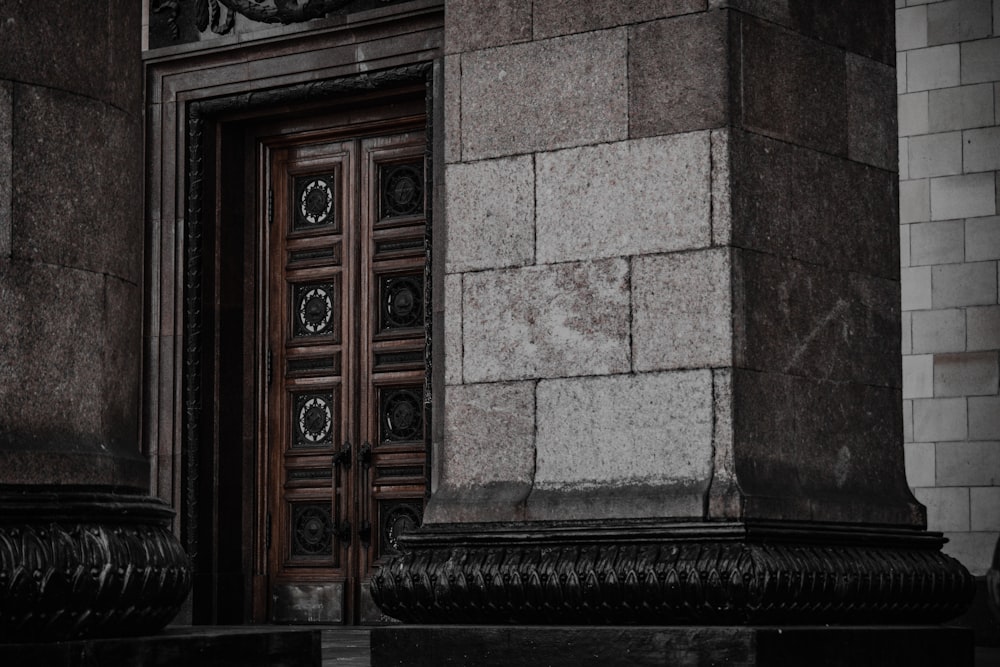 a door in a stone building