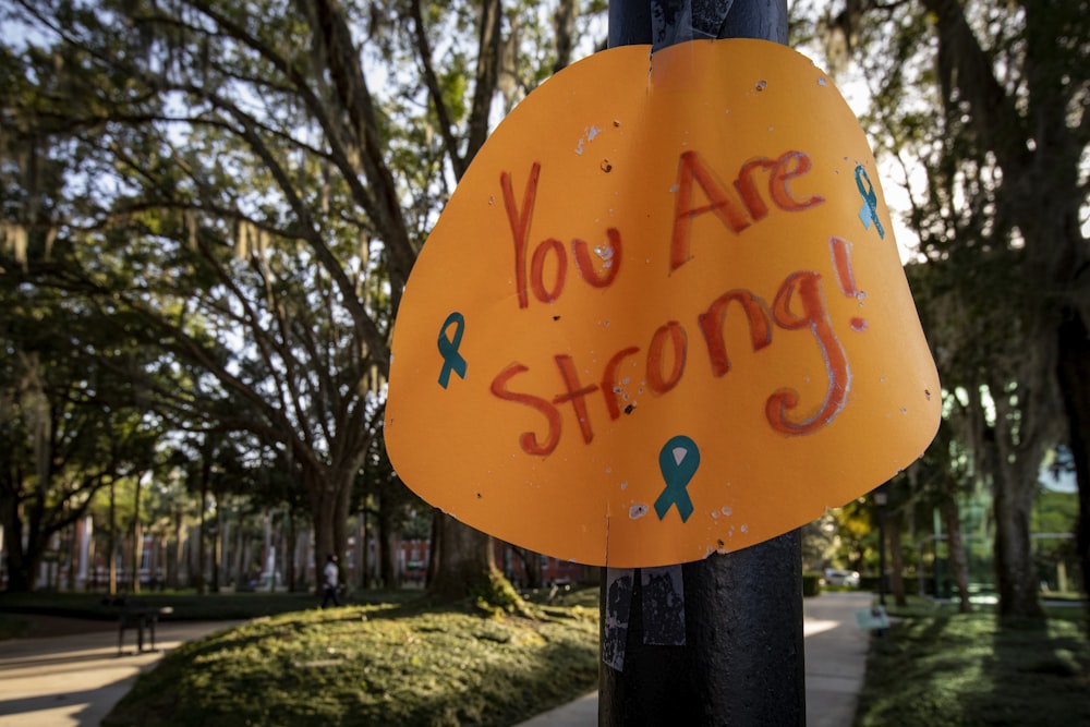 a sign on a pole