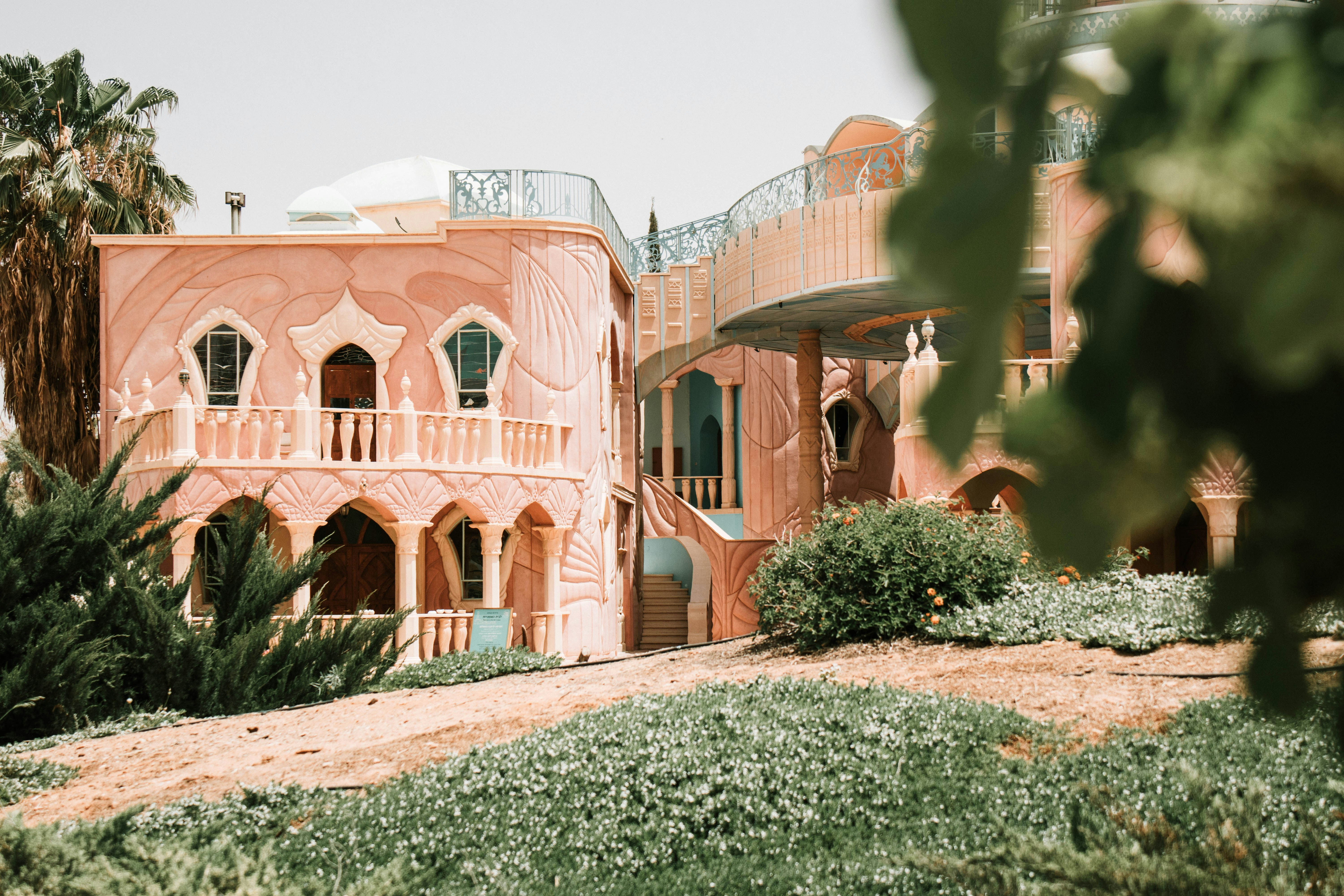 a large house with a garden