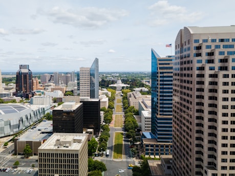 a city with tall buildings