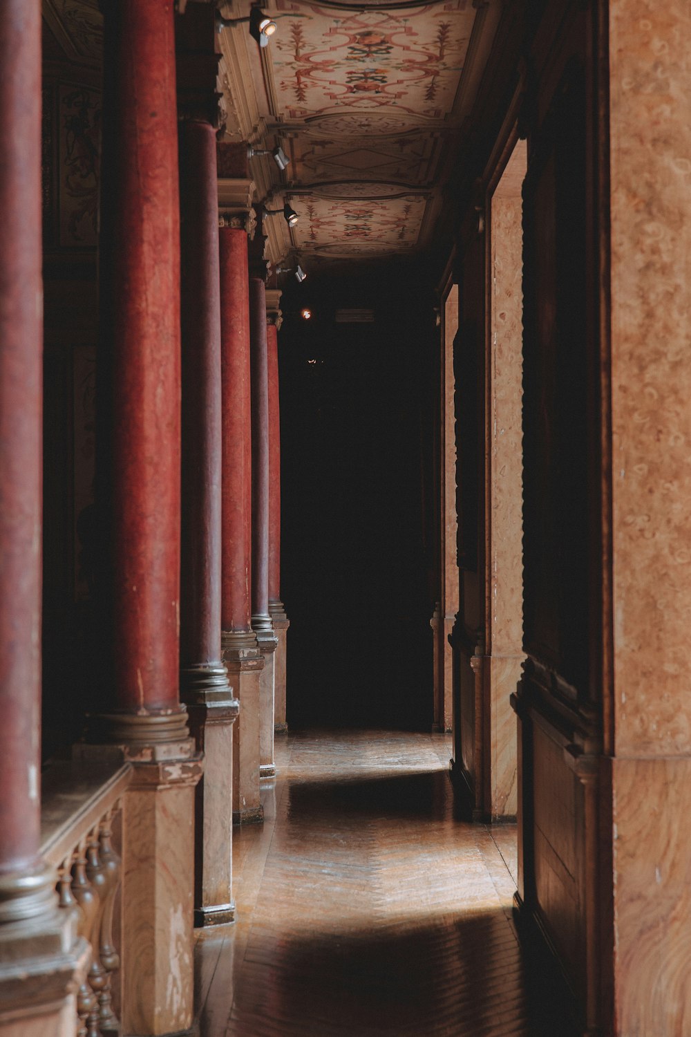 a hallway with pipes