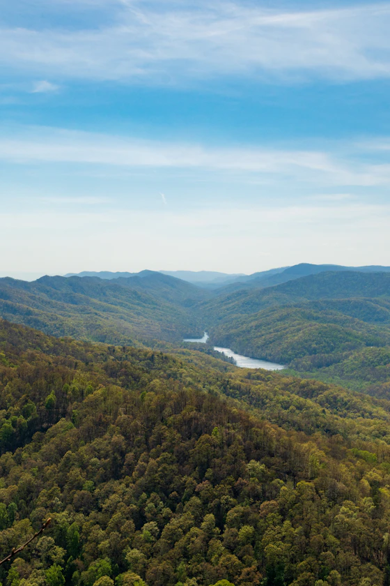 River winding through forested Appalachian ridges